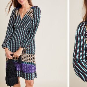 Maeve Gianna Tunic by Anthropologie Geometric Print Long Sleeve Dress (US 2)